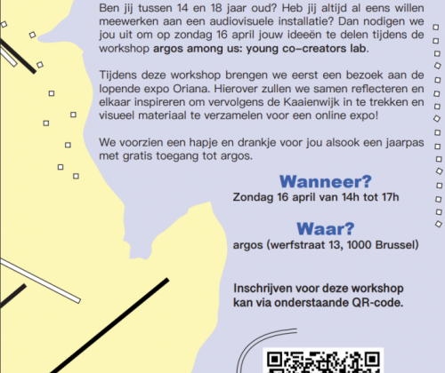 flyer met grafische vormgeving en uitnodigingstekst