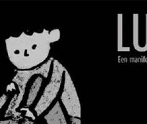 Luistert! Manifest voor het welzijn van Gentse jongeren zwart wit tekening van twee kinderen